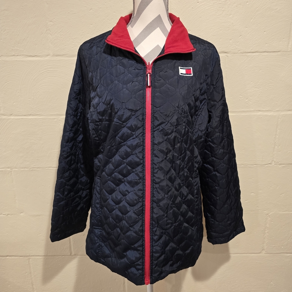 Tommy Hilfiger 3 In 1 All Weather System Blue Quilted Jacket Womens Sz XL.